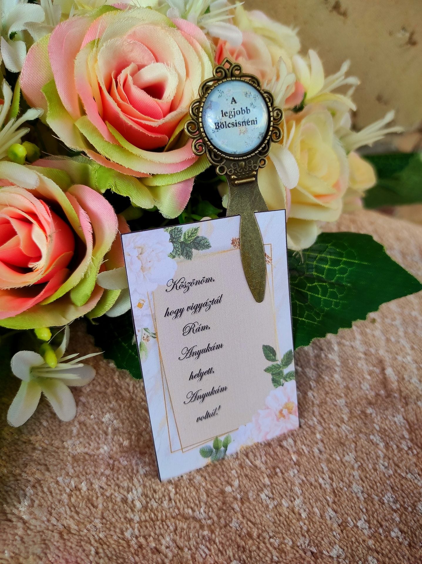 A legjobb bölcsisnéni ajándék könyvjelző